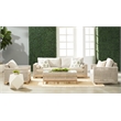 Maklaine Transitional Tapestry Fabric Outdoor Coffee Table in Gray