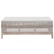 Maklaine Transitional Tapestry Fabric Outdoor Coffee Table in Gray