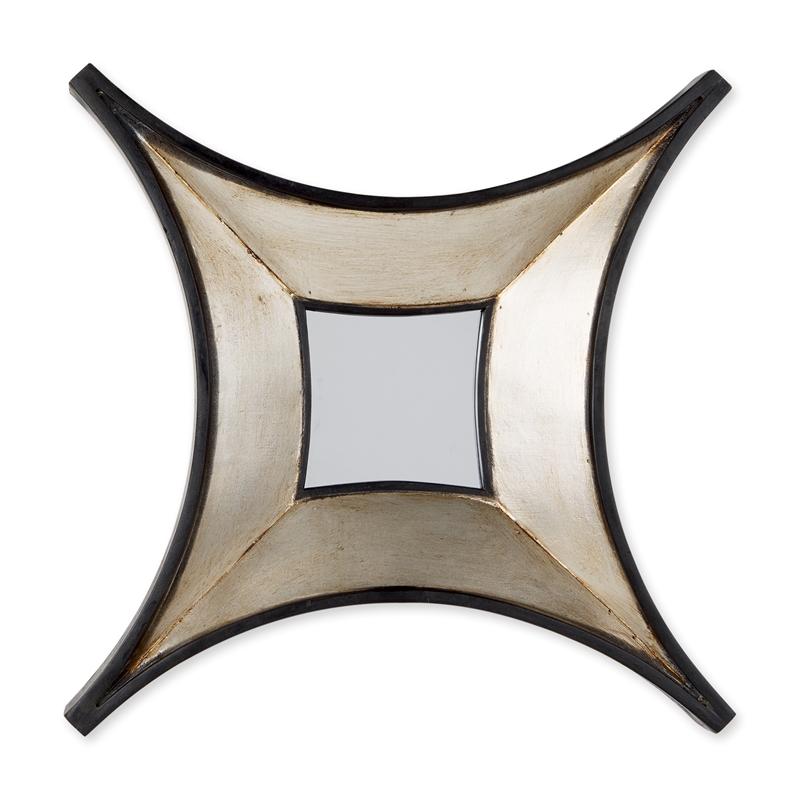 Maklaine Traditional 16.5x16.5 Star Wood Frame Mirror in Brown