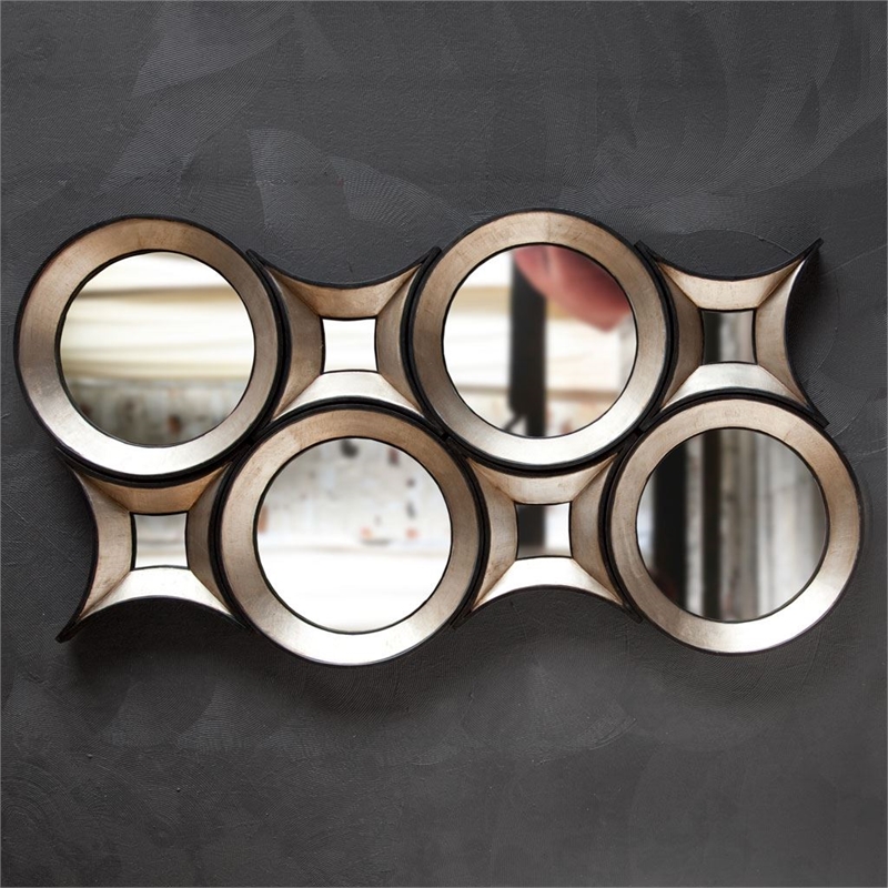 Maklaine Traditional 16.5x16.5 Star Wood Frame Mirror in Brown