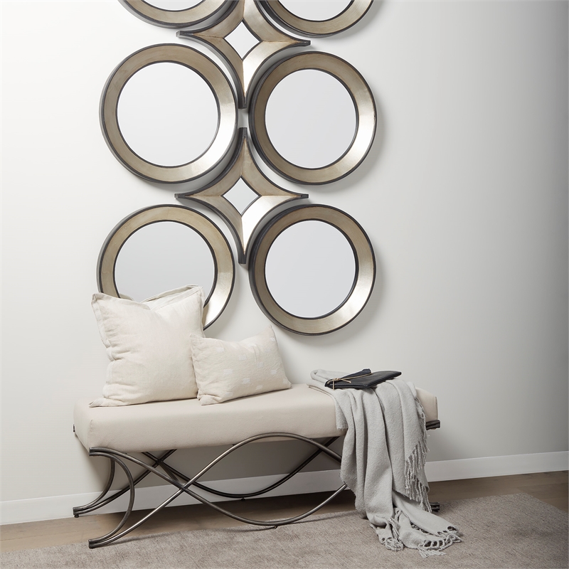 Maklaine Traditional 16.5x16.5 Star Wood Frame Mirror in Brown