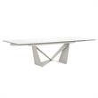 Maklaine Modern / Contemporary Metal Extension Dining Table in Gray