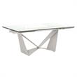 Maklaine Modern / Contemporary Metal Extension Dining Table in Gray