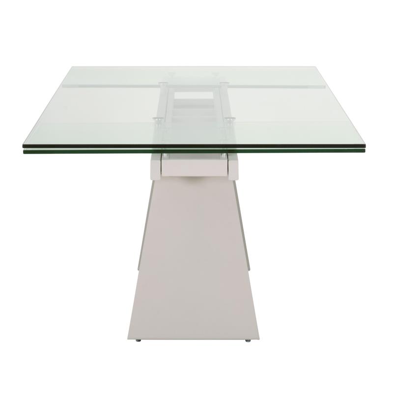 Maklaine Modern / Contemporary Metal Extension Dining Table in Gray