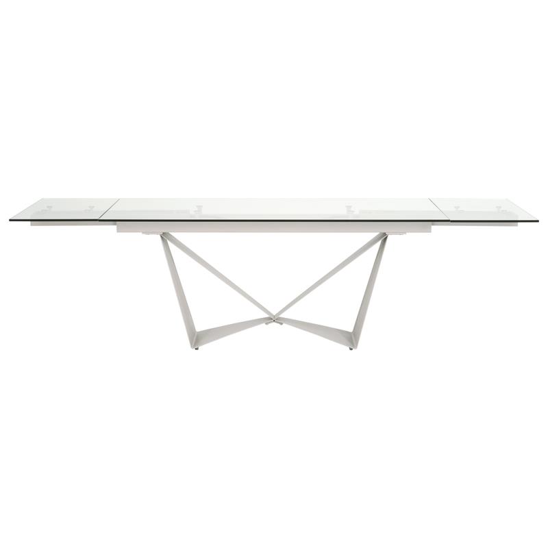 Maklaine Modern / Contemporary Metal Extension Dining Table in Gray