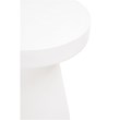 Maklaine Modern / Contemporary Tack Stone Accent Table in Ivory
