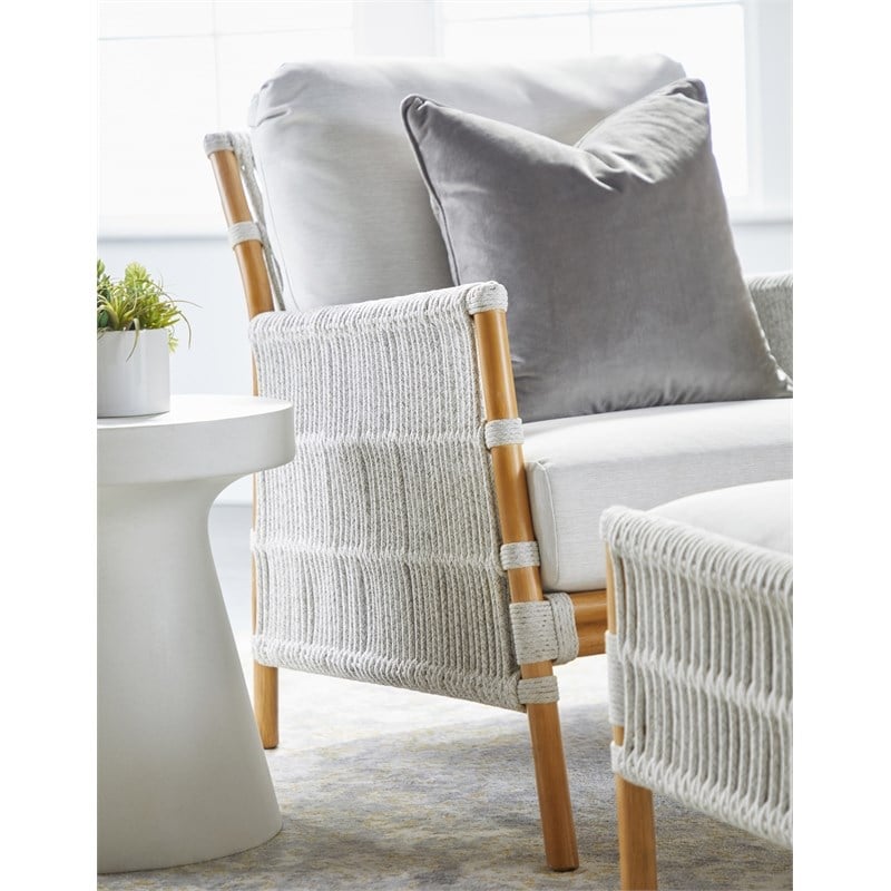 Maklaine Modern / Contemporary Tack Stone Accent Table in Ivory