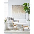 Maklaine Modern / Contemporary Tack Stone Accent Table in Ivory