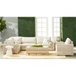 Maklaine Modern / Contemporary Tack Stone Accent Table in Ivory