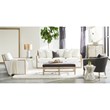Maklaine Modern / Contemporary Tack Stone Accent Table in Ivory
