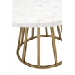 Maklaine Steel Brushed Gold Dining Table Base Tapered Pedestal 28.5