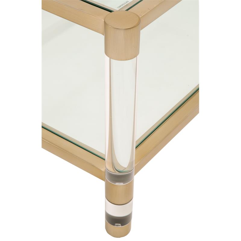 Maklaine Contemporary Transitional Metal Coffee Table in Brass