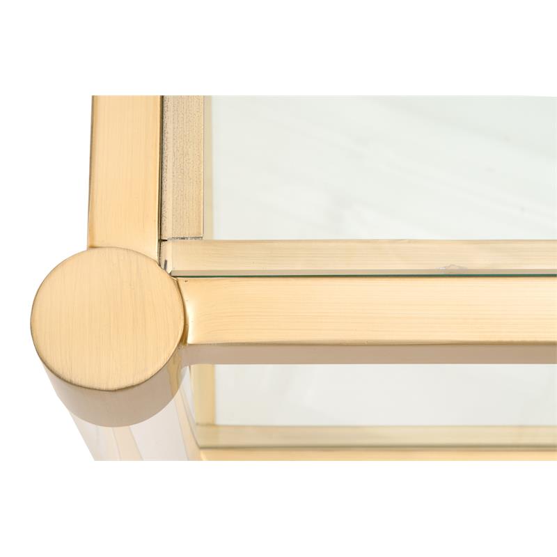 Maklaine Contemporary Transitional Metal Coffee Table in Brass