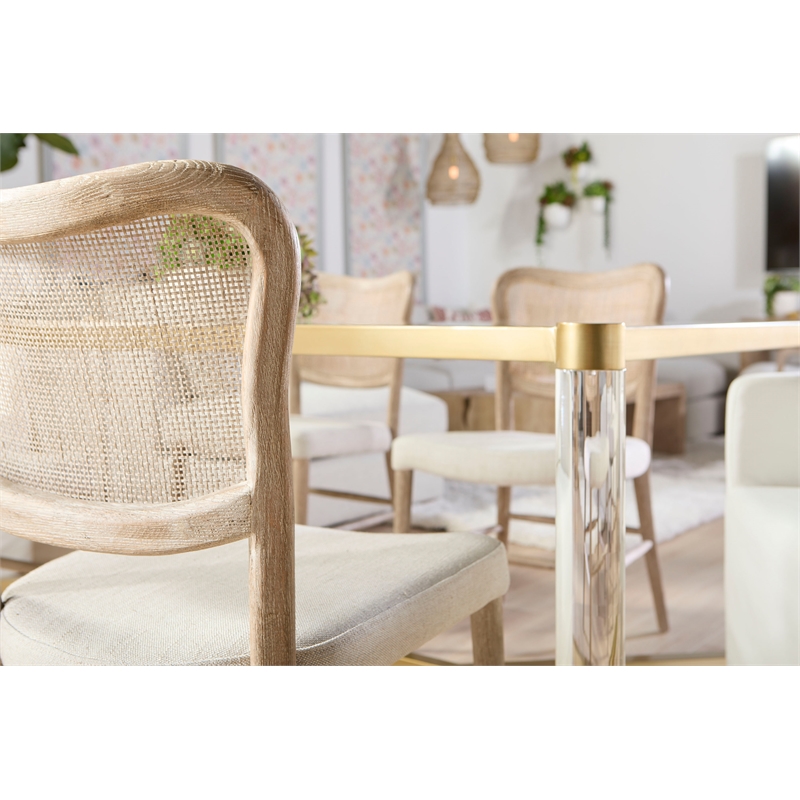 Maklaine Modern Transitional Wood Dining Chair in Gray (Set of 2)