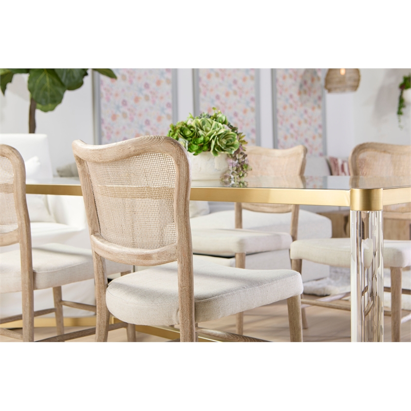 Maklaine Modern Transitional Wood Dining Chair in Gray (Set of 2)
