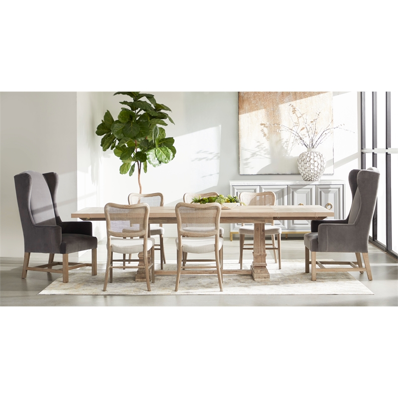 Maklaine Modern Transitional Wood Dining Chair in Gray (Set of 2)