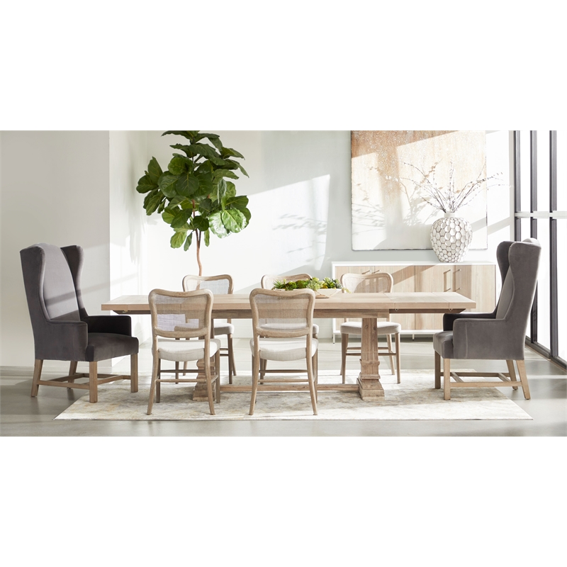 Maklaine Modern Transitional Wood Dining Chair in Gray (Set of 2)