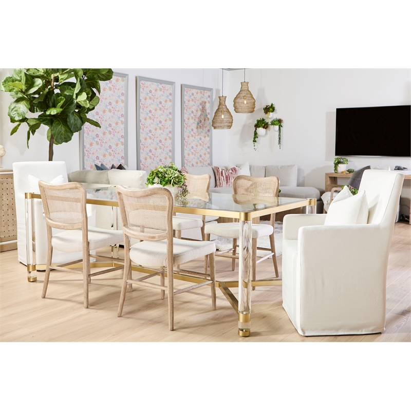 Maklaine Modern Transitional Wood Dining Chair in Gray (Set of 2)