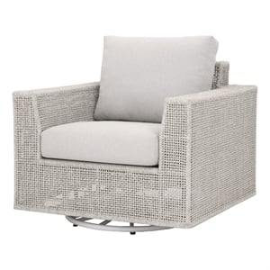 Maklaine Transitional Fabric Outdoor Rocker Sofa Chair in Gray