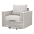 Maklaine Transitional Fabric Outdoor Rocker Sofa Chair in Gray