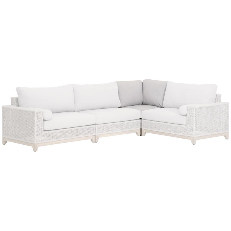 Maklaine Modern Transitional Fabric Outdoor Corner Chair in Gray