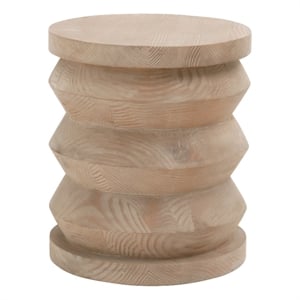 Maklaine Transitional Antique Antique Pier Wood Accent Table in Smoke Gray