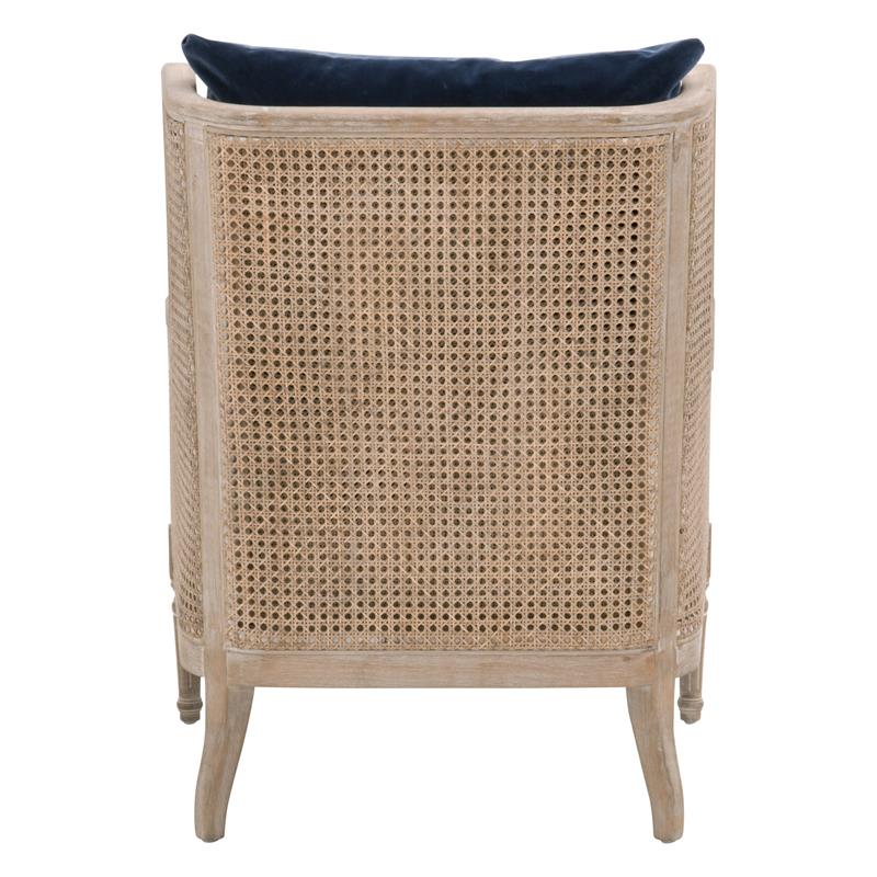 Maklaine Contemporary Transitional Velvet Club Chair in Blue
