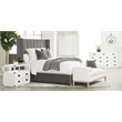 Maklaine Contemporary Transitional Fabric Bench in White Finish
