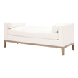 Maklaine Contemporary Transitional Fabric Bench in White Finish