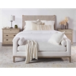 Maklaine Contemporary Transitional Fabric Bench in White Finish