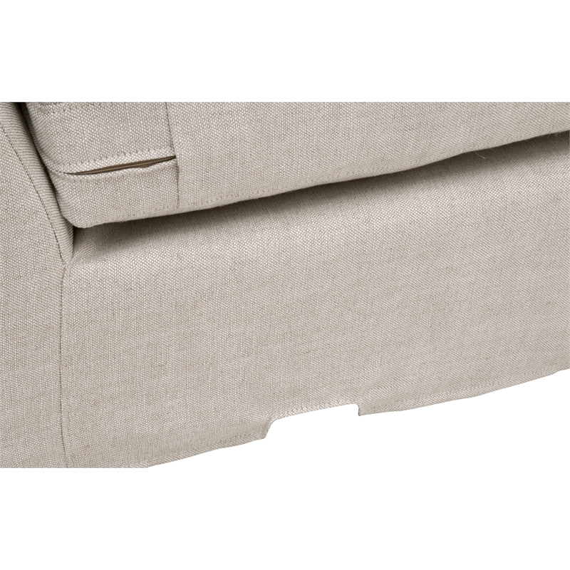 Maklaine Contemporary Transitional Fabric Armless Chair in Beige