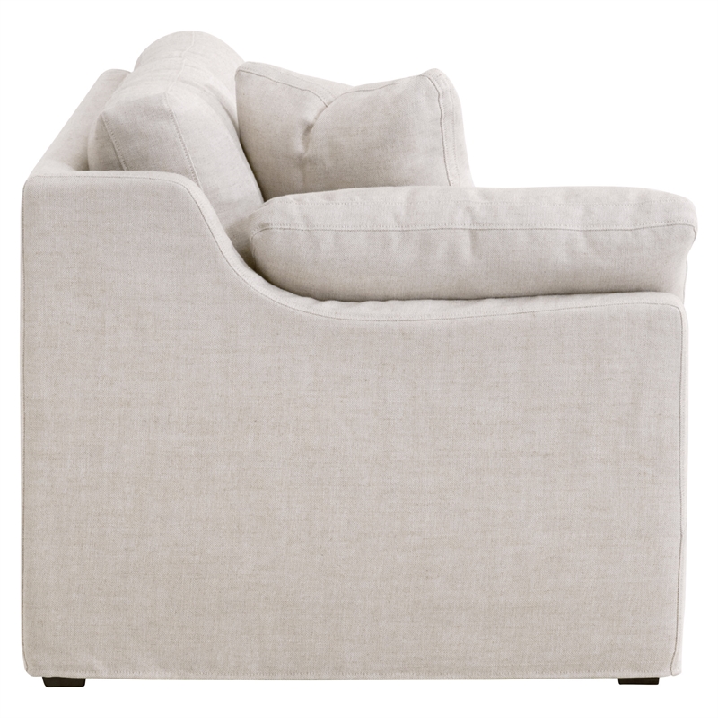 Maklaine Contemporary Transitional Fabric Left Arm Sofa in Beige