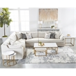Maklaine Contemporary Transitional Fabric Left Arm Sofa in Beige