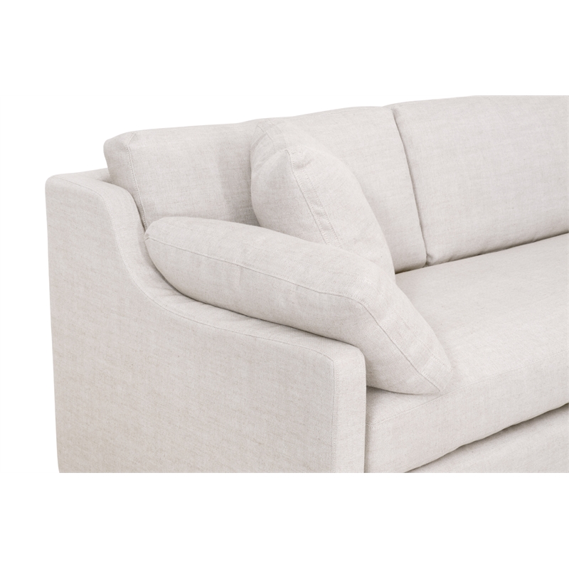 Maklaine Contemporary Transitional Fabric Left Arm Sofa in Beige