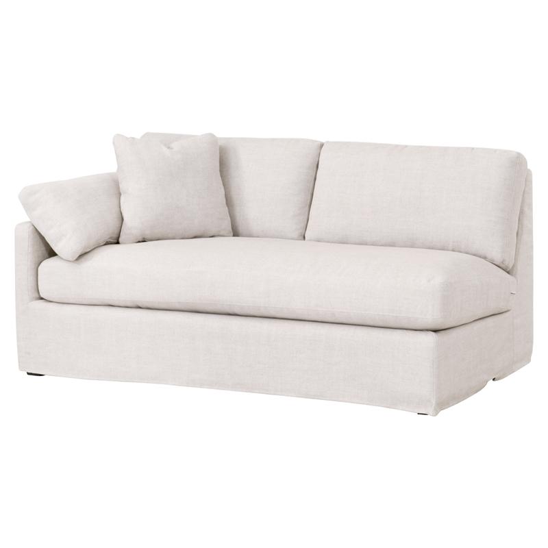 Maklaine Contemporary Transitional Fabric Left Arm Sofa in Beige