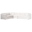 Maklaine Contemporary Transitional Fabric Left Arm Sofa in Beige