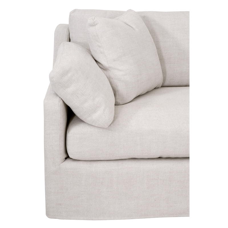 Maklaine Contemporary Transitional Fabric Left Arm Sofa in Beige