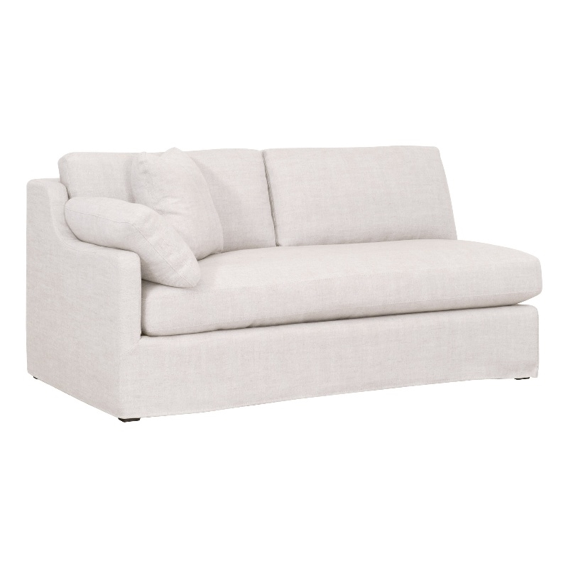 Maklaine Contemporary Transitional Fabric Left Arm Sofa in Beige
