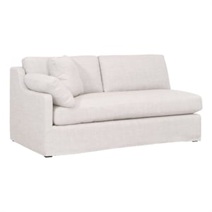 Maklaine Contemporary Transitional Fabric Left Arm Sofa in Beige