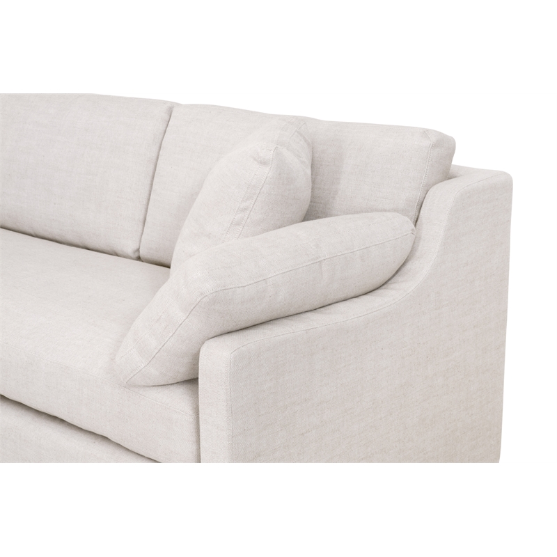 Maklaine Contemporary Transitional Fabric Right Arm Sofa in Beige