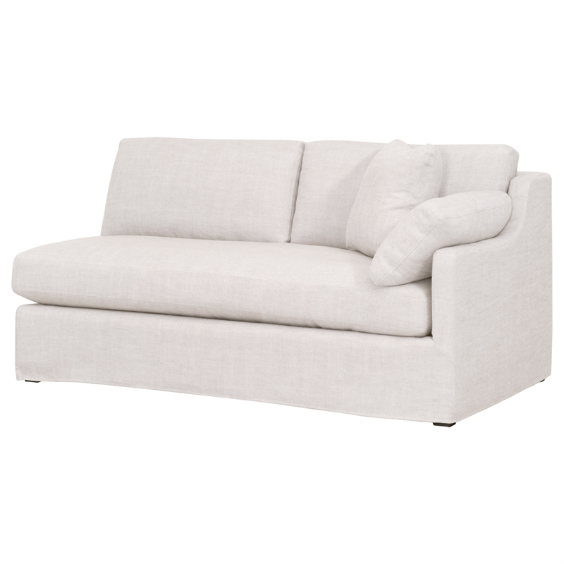 Maklaine Contemporary Transitional Fabric Right Arm Sofa in Beige