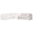 Maklaine Contemporary Transitional Fabric Right Arm Sofa in Beige
