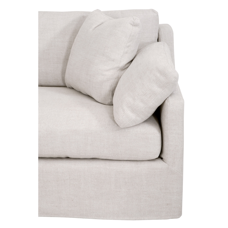 Maklaine Contemporary Transitional Fabric Right Arm Sofa in Beige