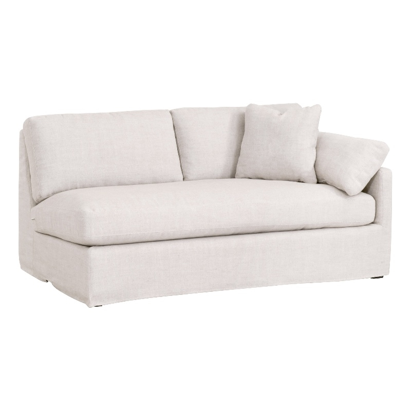 Maklaine Contemporary Transitional Fabric Right Arm Sofa in Beige