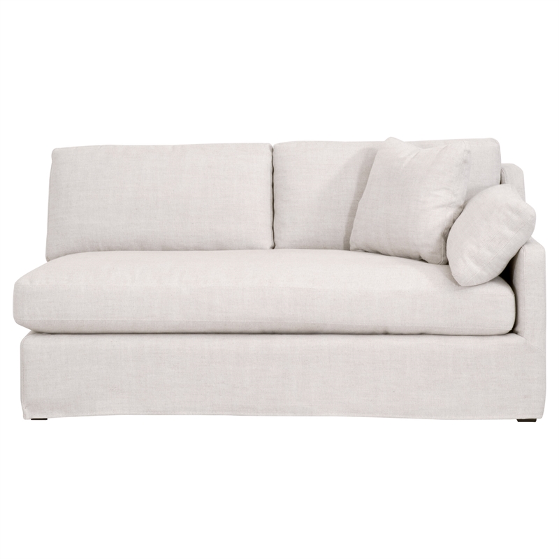 Maklaine Contemporary Transitional Fabric Right Arm Sofa in Beige