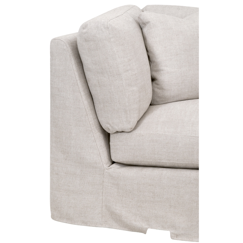 Maklaine Contemporary Transitional Fabric Corner Chair in Beige