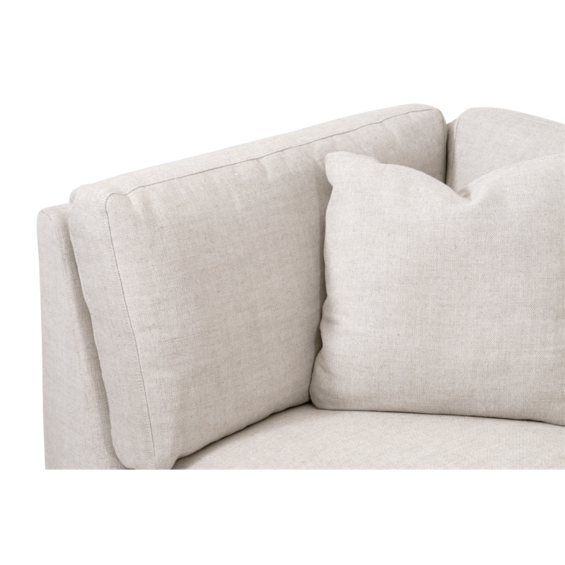 Maklaine Contemporary Transitional Fabric Corner Chair in Beige