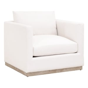 Maklaine Modern Transitional Fabric Sofa Chair in Ivory/Gray