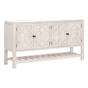 Maklaine Modern Transitional Wood Media Sideboard in White Finish