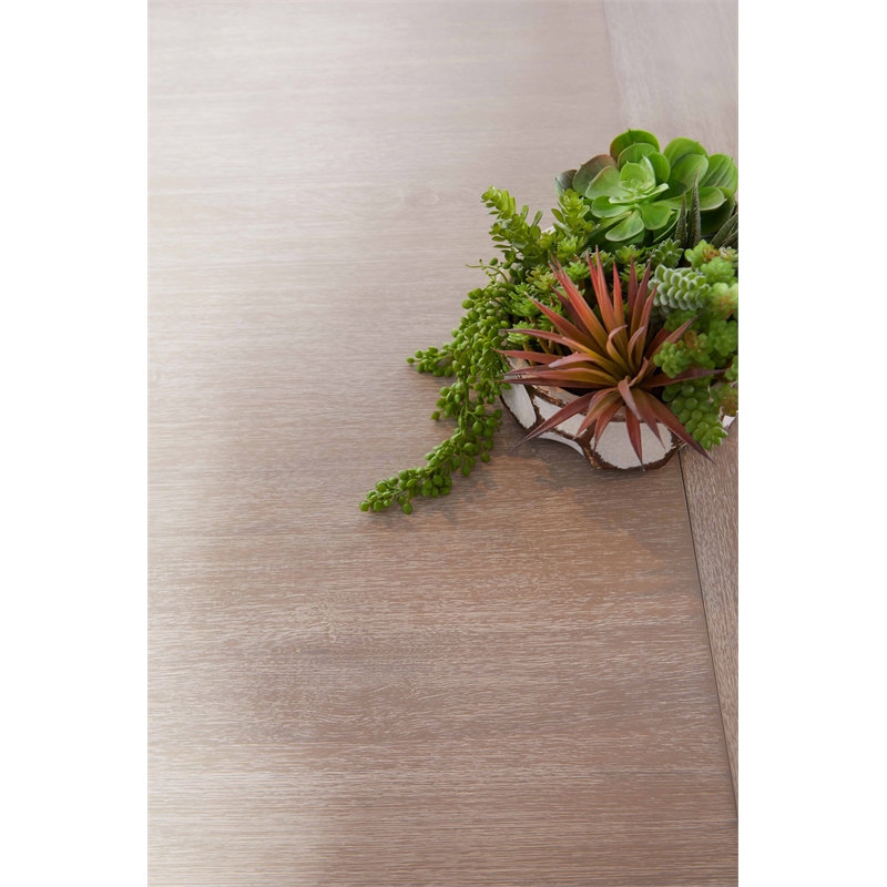 Maklaine Modern Transitional Wood Dining Table in Natural Gray